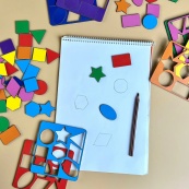 Дерев'яний сортер "Барабан" Ubumblebees (ПСФ135) PSF135 геометричні фігури. Зображення №6