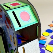 Дерев'яний сортер "Барабан" Ubumblebees (ПСФ135) PSF135 геометричні фігури. Зображення №8