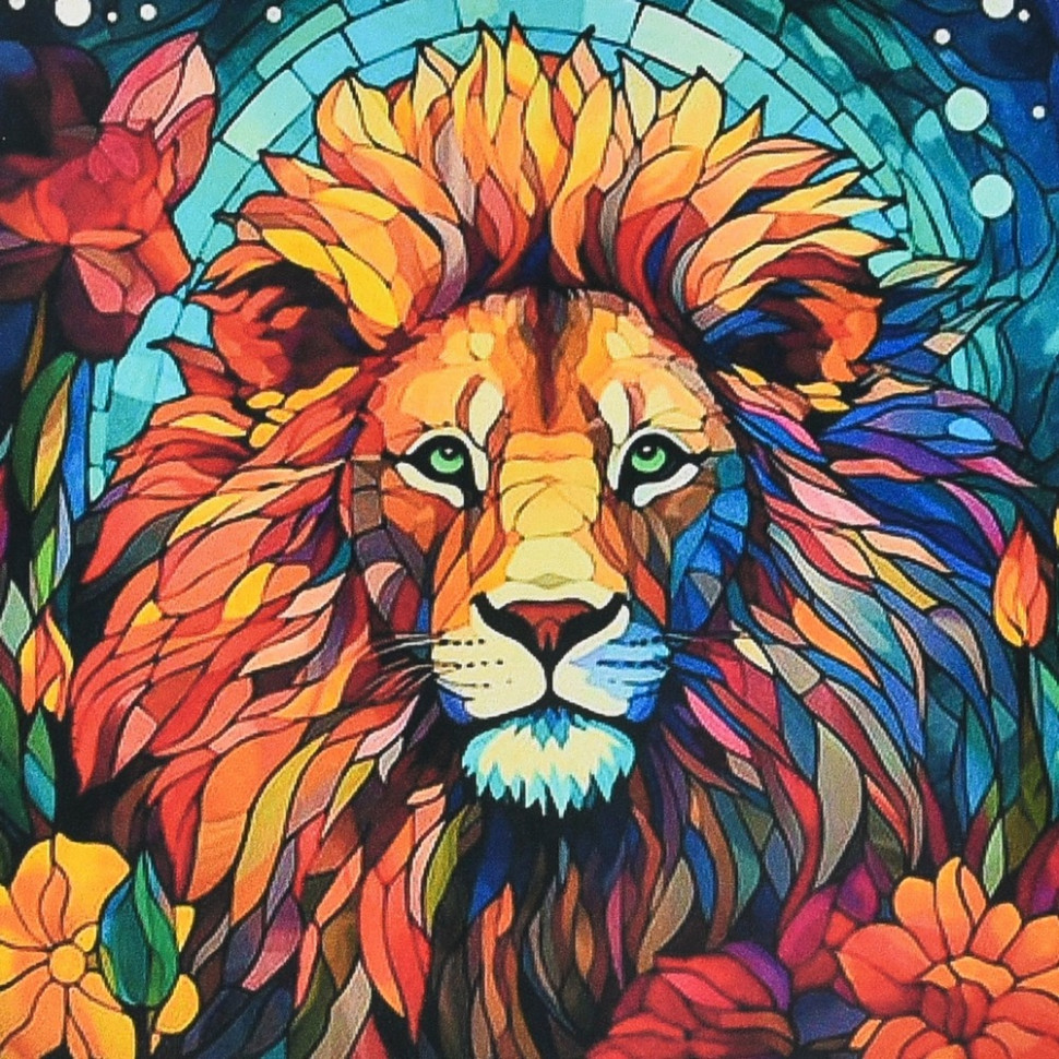 Алмазная мозаика "Витражная мощь" DEEX16299 неполная выкладка 30х30 см Алмазная мозаика "Витражная мощь" DEEX16299 неполная выкладка 30х30 см