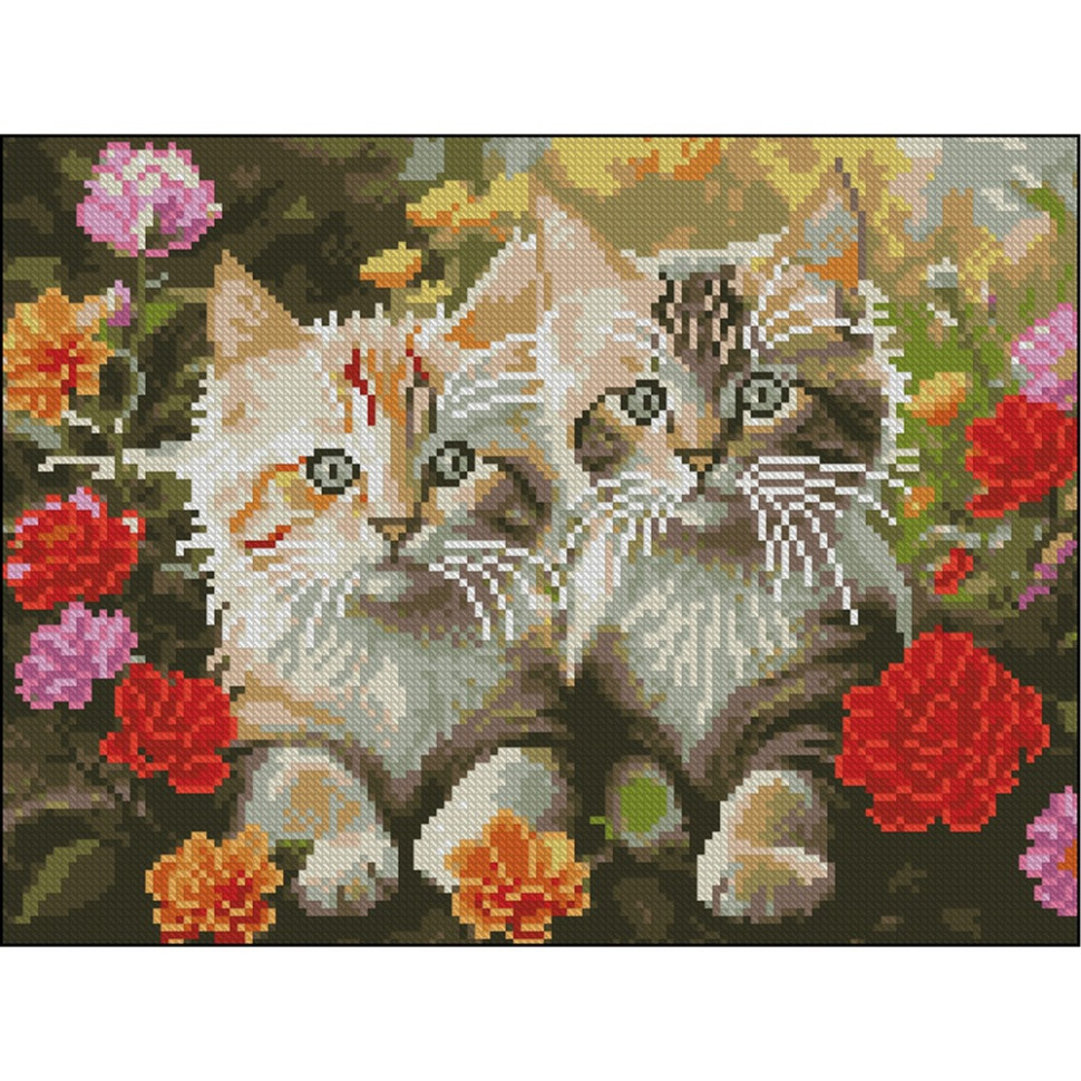 Алмазная мозаика "Котята" ZAV3040-29 без подрамника 30х40 см Алмазная мозаика "Котята" ZAV3040-29 без подрамника 30х40 см