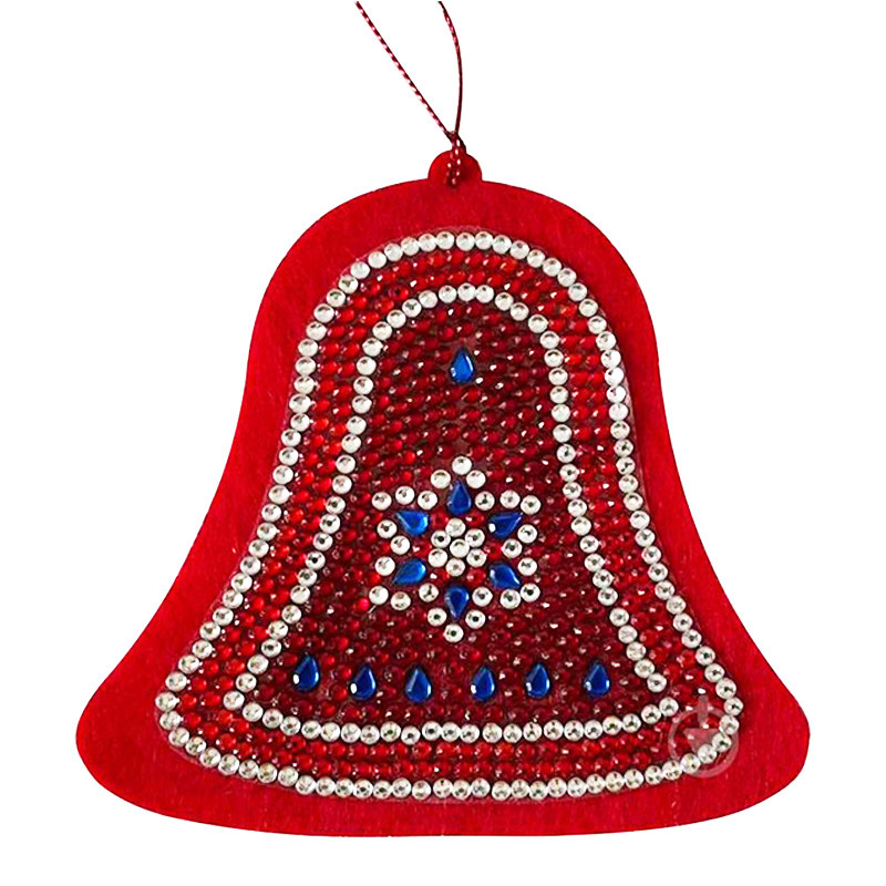 Набор для творчества со стразами "Колокольчик новогодний" 178450, 10х10 см Набор для творчества со стразами "Колокольчик новогодний" 178450, 10х10 см