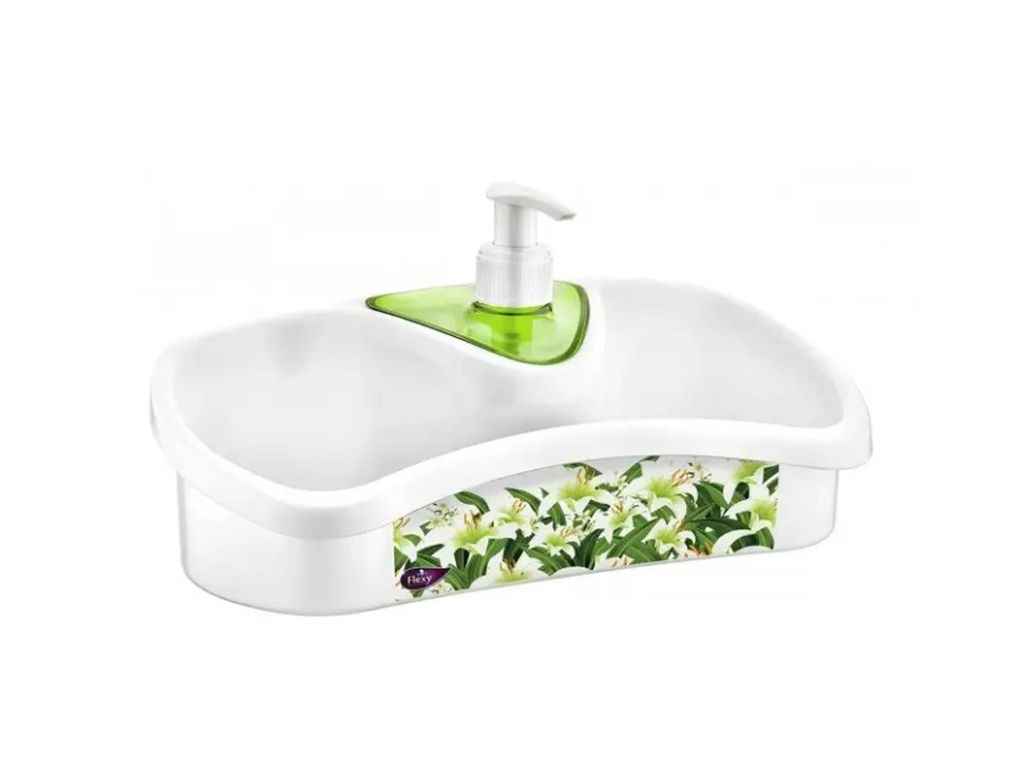 Дозатор для мила та тримач губки з дек. (26x12x13см) ТМ IRAK PLASTIK Дозатор для мила та тримач губки з дек. (26x12x13см) ТМ IRAK PLASTIK