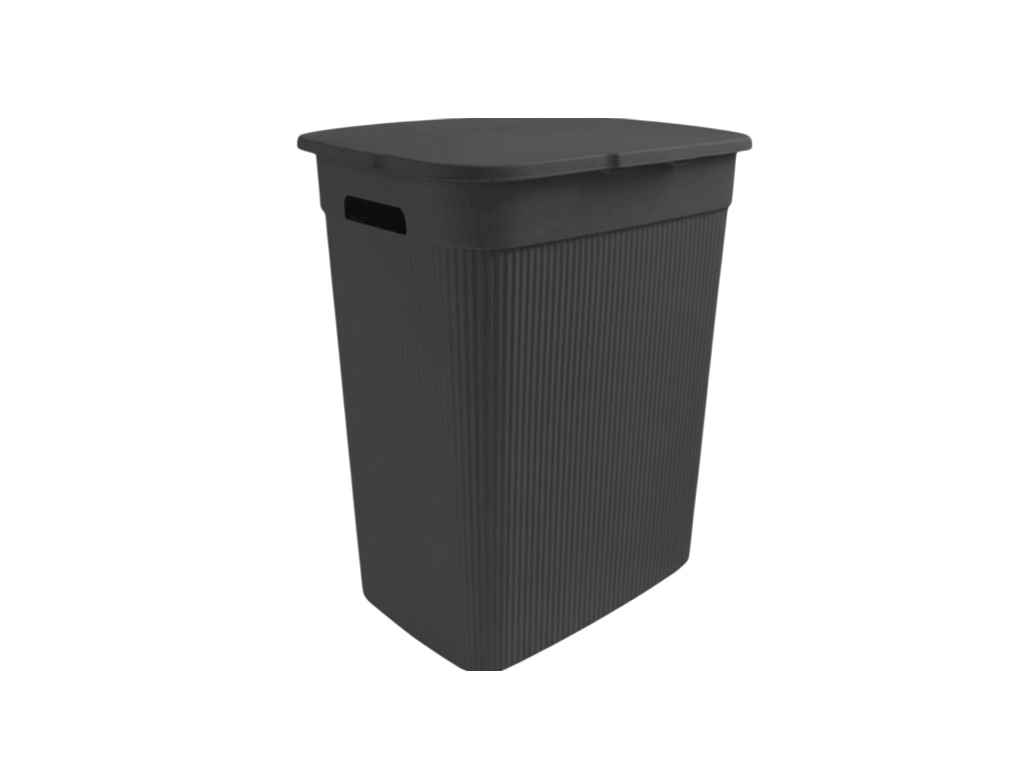 Кошик для білизни 40л антрацит з кришкою з/руч. ТМ ELIF PLASTIK Кошик для білизни 40л антрацит з кришкою з/руч. ТМ ELIF PLASTIK