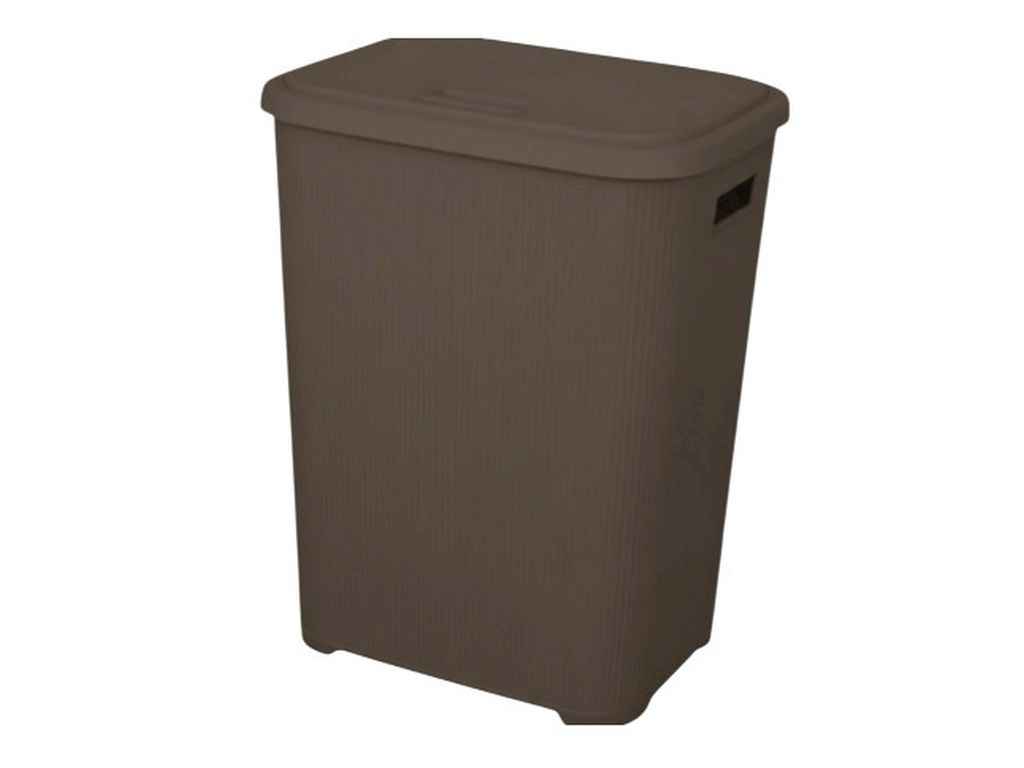 Кошик для білизни 67л коричневий з кришкою з/руч. ТМ ELIF PLASTIK Кошик для білизни 67л коричневий з кришкою з/руч. ТМ ELIF PLASTIK