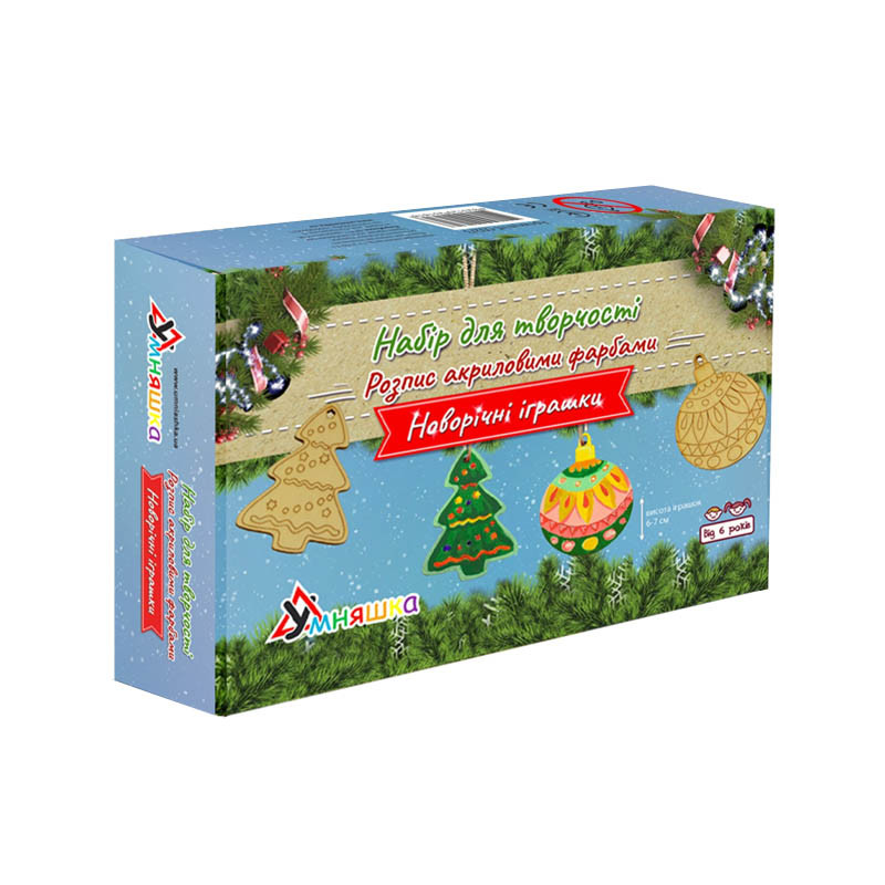 Набор для творчества новогодний Роспись акриловыми красками "Шар и елка" Умняшка НГ-002/4 Набор для творчества новогодний Роспись акриловыми красками "Шар и елка" Умняшка НГ-002/4