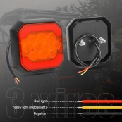 Задній ліхтар квадратний 12/24V (98*98*30мм) жовтий DQTL-288 габарит/поворот 4 926 (2шт/уп). Изображение №2