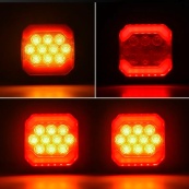 Задній ліхтар квадратний 12/24V (98*98*30мм) жовтий DQTL-288 габарит/поворот 4 926 (2шт/уп). Изображение №3