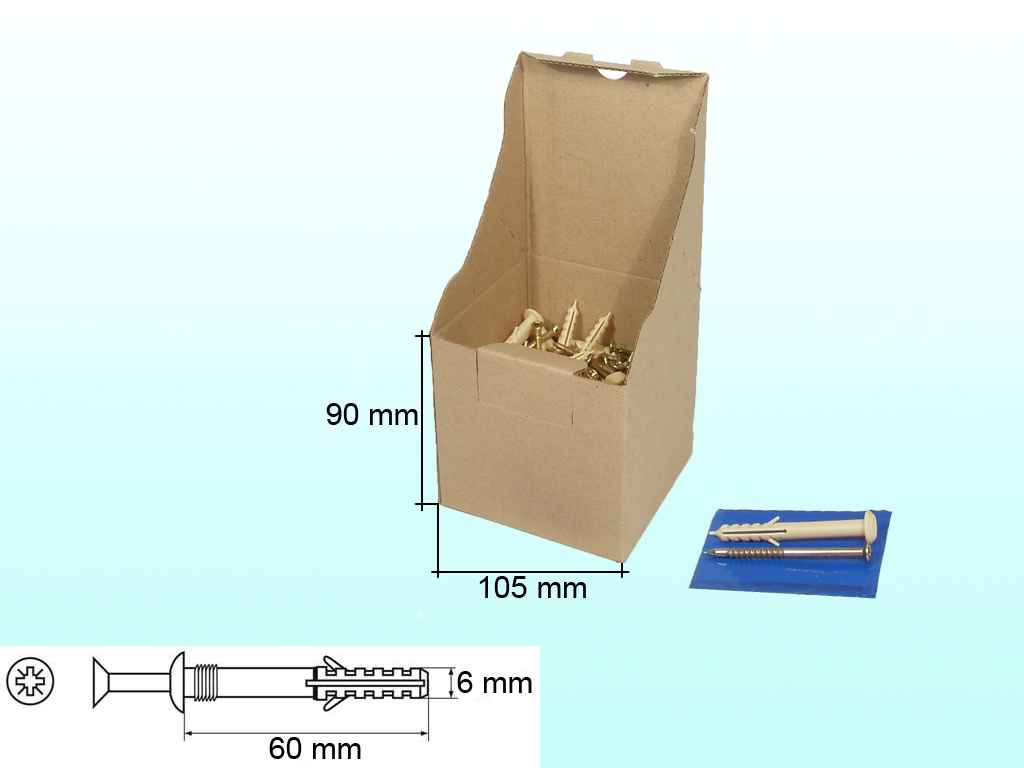 Дюбель з гриб. бортиком 6х60 (100шт) ТМ ГОСПОДАР Дюбель з гриб. бортиком 6х60 (100шт) ТМ ГОСПОДАР