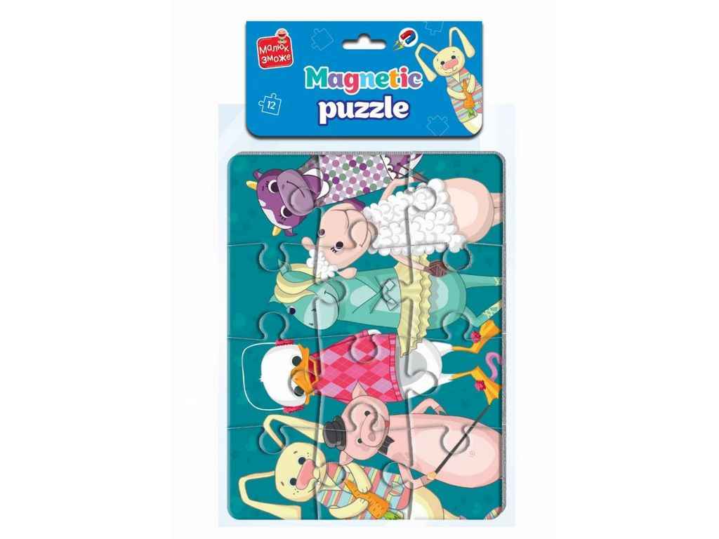 Пазли магнітні А5 Малюк зможе Звірята VT3301-01 ТМ VLADI TOYS Пазли магнітні А5 Малюк зможе Звірята VT3301-01 ТМ VLADI TOYS