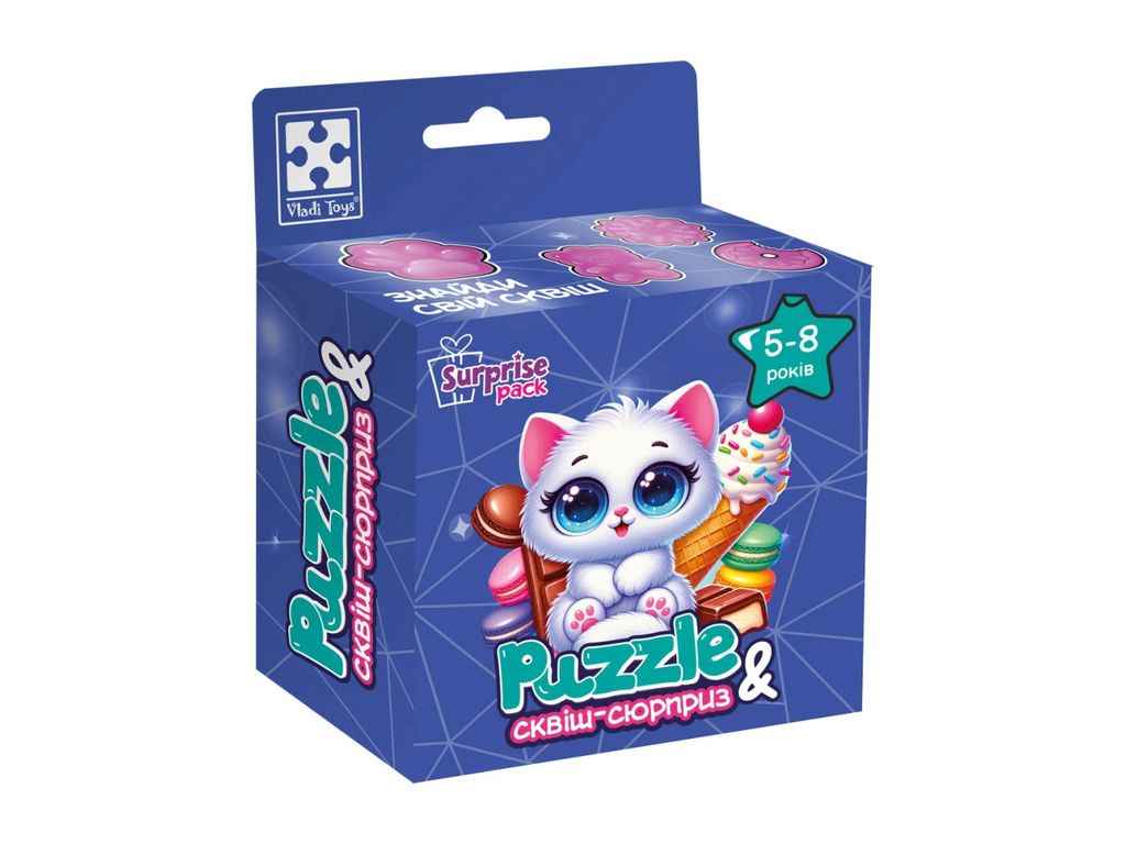 Пазли із сюрпризом Біле кошенятко VT8030-03 ТМ VLADI TOYS Пазли із сюрпризом Біле кошенятко VT8030-03 ТМ VLADI TOYS