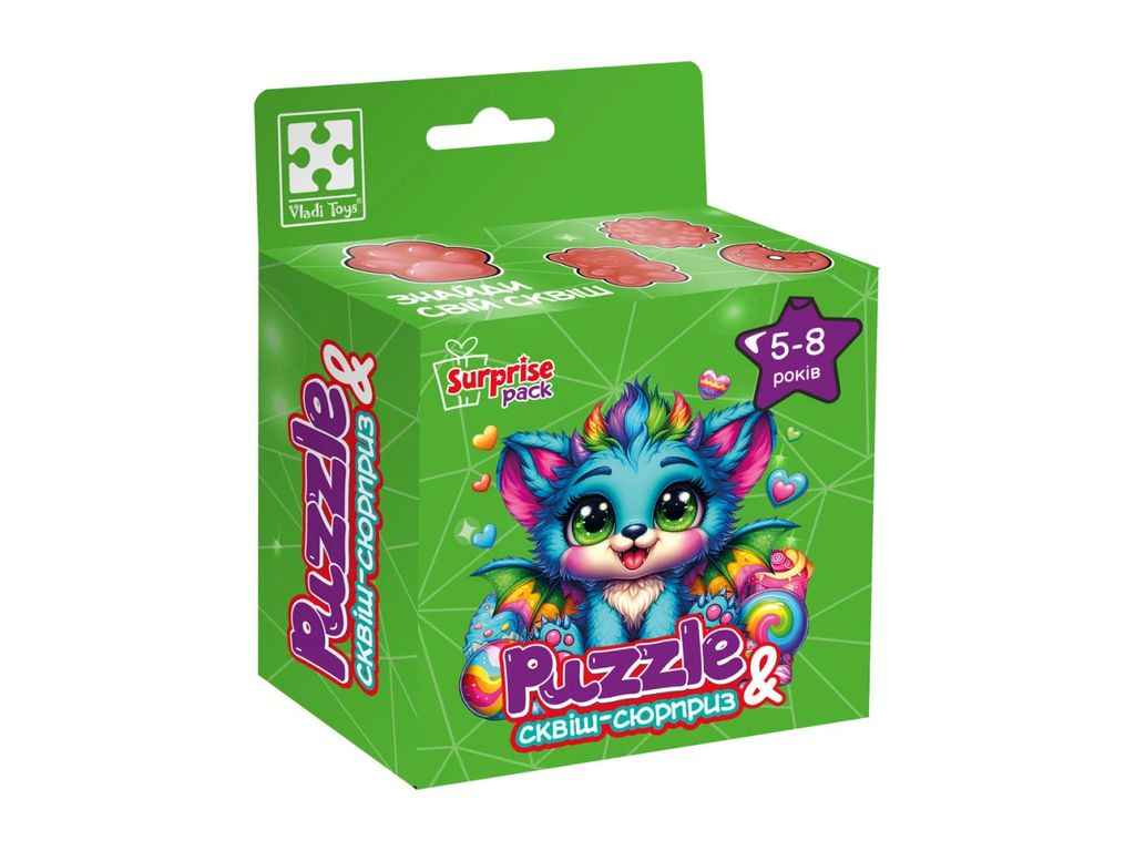 Пазли із сюрпризом Бірюзовий дракончик VT8030-04 ТМ VLADI TOYS Пазли із сюрпризом Бірюзовий дракончик VT8030-04 ТМ VLADI TOYS