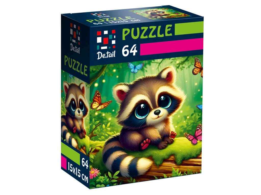 Пазли Єнот з метеликами DT1234-12 ТМ VLADI TOYS Пазли Єнот з метеликами DT1234-12 ТМ VLADI TOYS