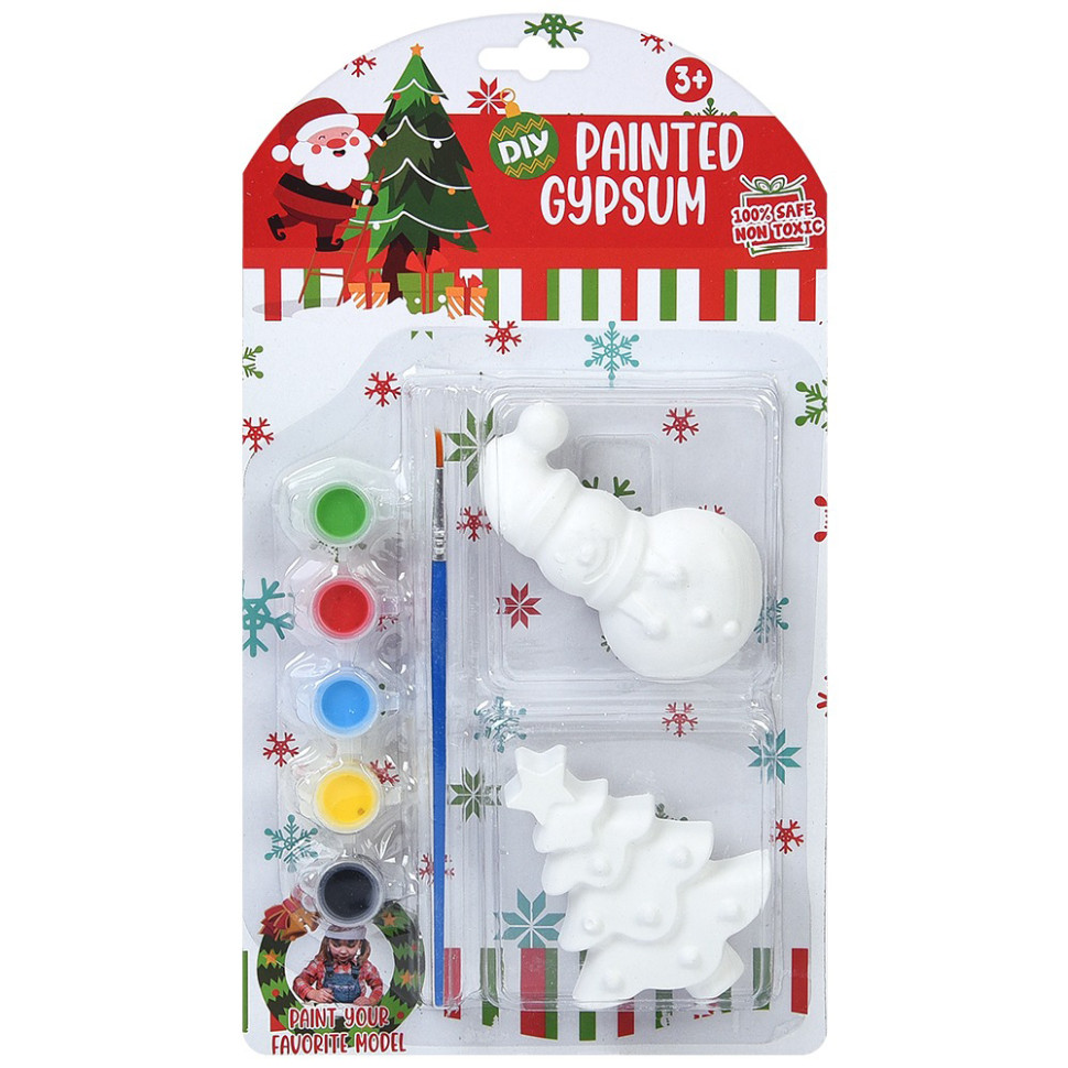 Дитячий набір для розпису гіпсових фігурок "Різдвяний декор" 1208-1 Дитячий набір для розпису гіпсових фігурок "Різдвяний декор" 1208-1