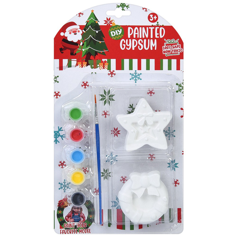Дитячий набір для розпису гіпсових фігурок "Різдвяний декор" 1208-3 Дитячий набір для розпису гіпсових фігурок "Різдвяний декор" 1208-3