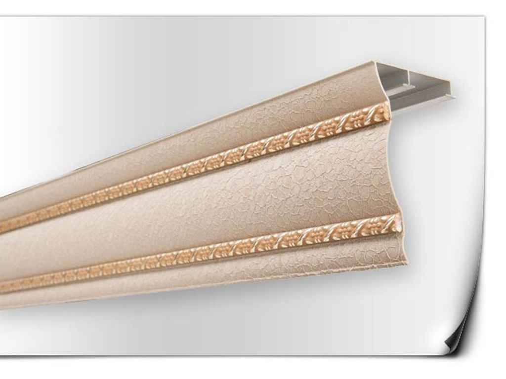 Карниз з 2молдингом 2,5м 2-рядний латте алюмінієвий ТМ КАРДИНАЛ Карниз з 2молдингом 2,5м 2-рядний латте алюмінієвий ТМ КАРДИНАЛ