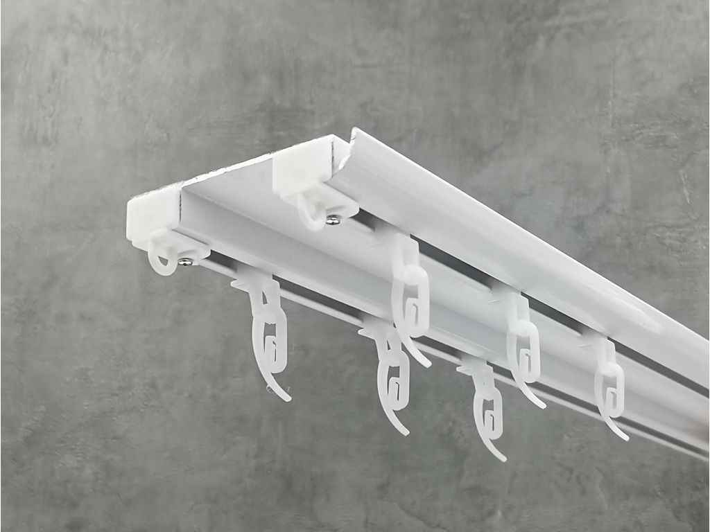 Карниз стельовий Дворядний 2м білий ОМ алюміній ТМ КАРДИНАЛ Карниз стельовий Дворядний 2м білий ОМ алюміній ТМ КАРДИНАЛ