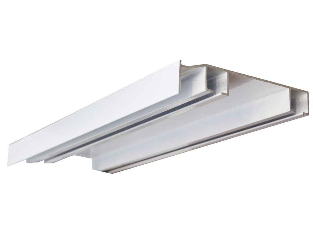 Карниз стельовий Дворядний 3м білий СМ алюміній ТМ КАРДИНАЛ Карниз стельовий Дворядний 3м білий СМ алюміній ТМ КАРДИНАЛ