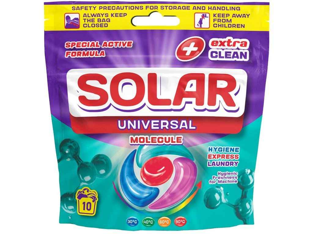 Капсули для прання 10шт універсальні Universal MOLECULE ТМ SOLAR Капсули для прання 10шт універсальні Universal MOLECULE ТМ SOLAR