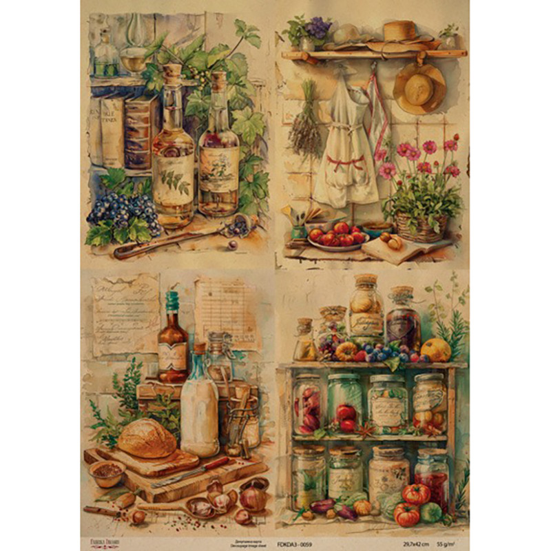 Декупажна карта на крафт-папері "Ботаніка Вінтаж" FDKDA3-0059, 29,7x42 см Декупажна карта на крафт-папері "Ботаніка Вінтаж" FDKDA3-0059, 29,7x42 см