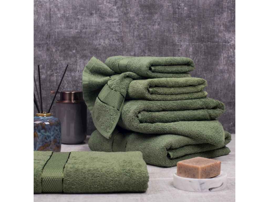 Рушник 40*70 зелений махровий (бордюр САТИН) ТМ AISHA Рушник 40*70 зелений махровий (бордюр САТИН) ТМ AISHA