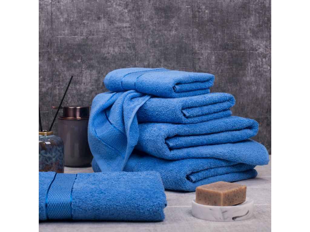Рушник 40*70 синій махровий (бордюр САТИН) ТМ AISHA Рушник 40*70 синій махровий (бордюр САТИН) ТМ AISHA
