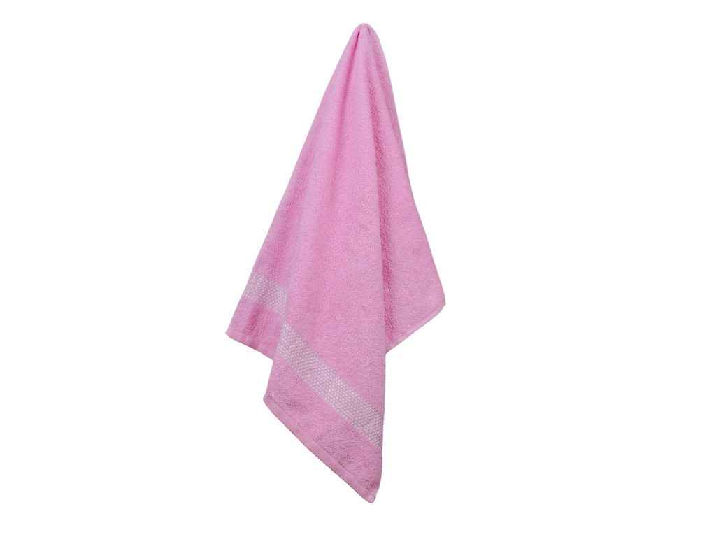 Рушник 70*140 махровий (бордюр ХРУСТАЛИКИ) рожевий ТМ AISHA Рушник 70*140 махровий (бордюр ХРУСТАЛИКИ) рожевий ТМ AISHA