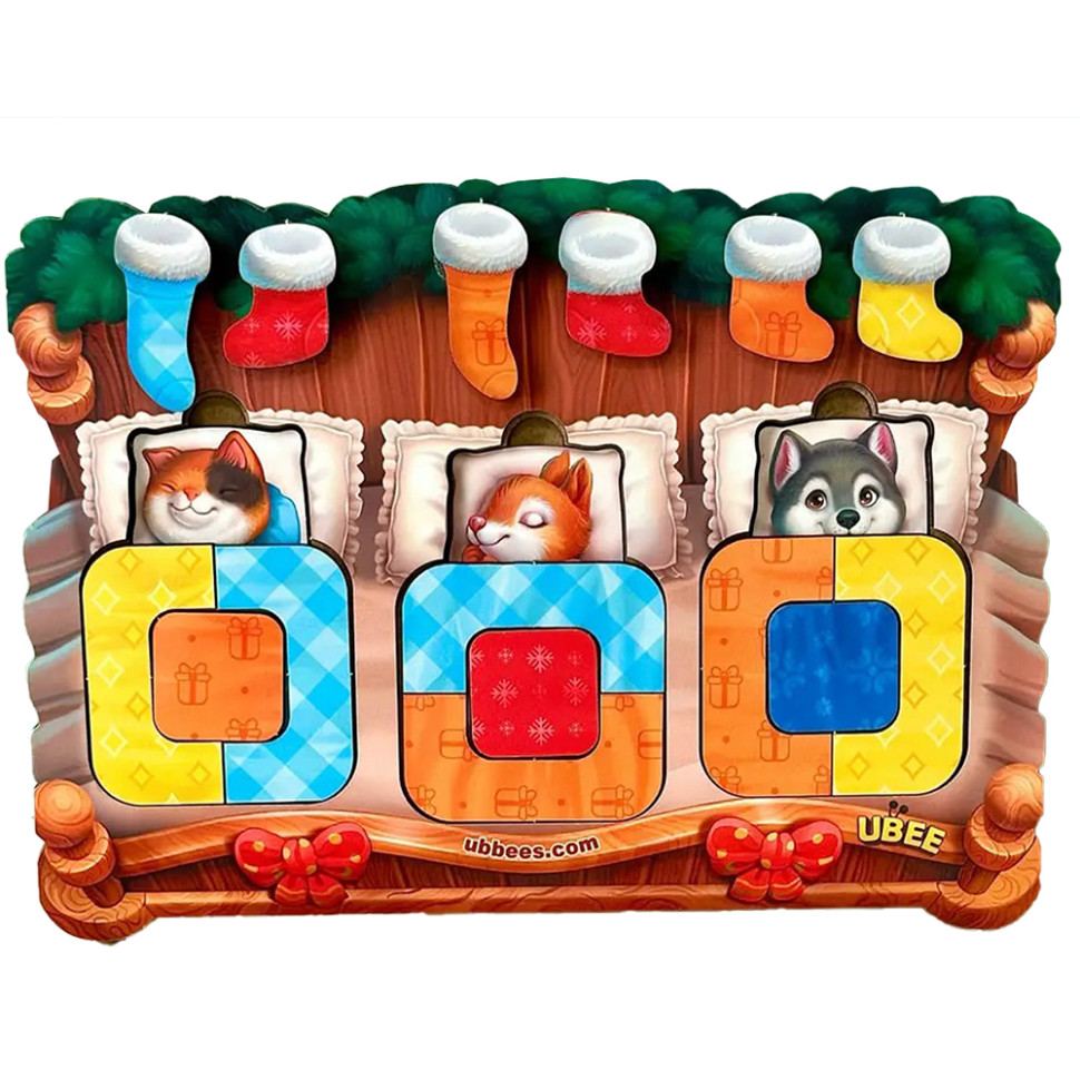 Дерев'яний сортер "Тварини в ліжечку" PSD302 (ПСД302) Дерев'яний сортер "Тварини в ліжечку" PSD302 (ПСД302)