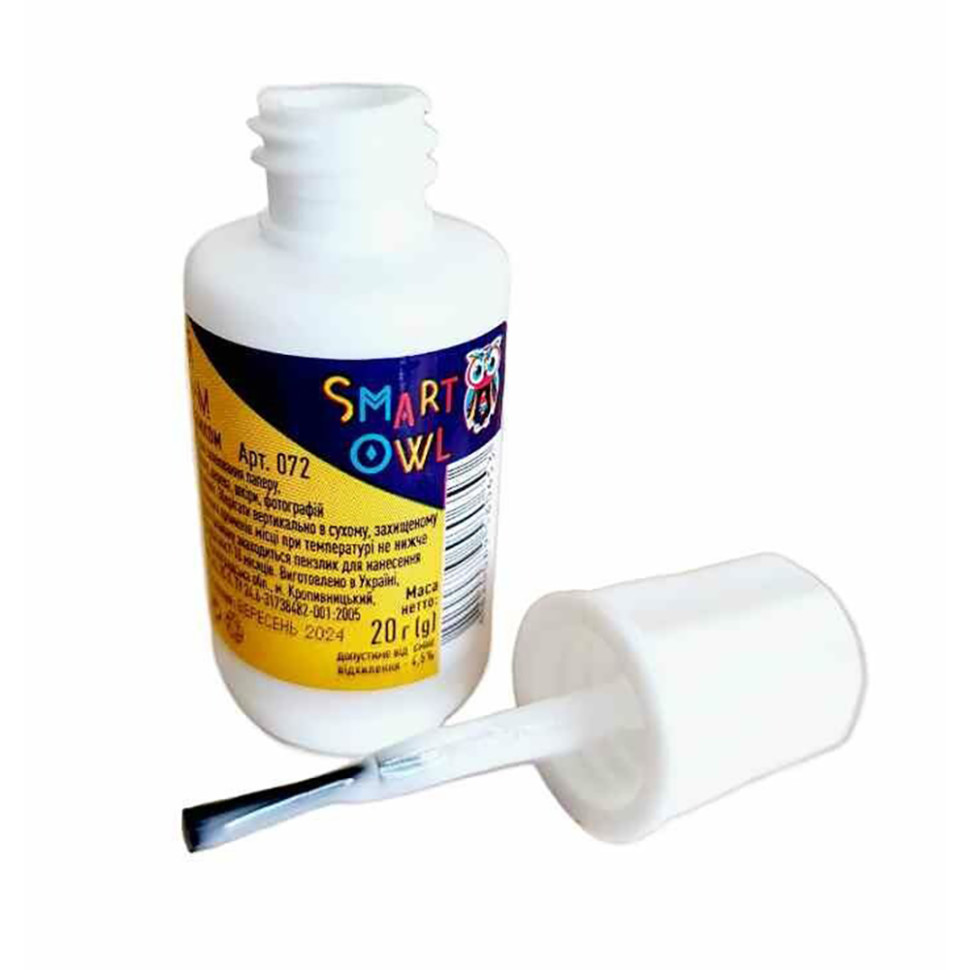 Клей канцелярський ПВА 356291 з пензликом 20 грам Клей канцелярський ПВА 356291 з пензликом 20 грам