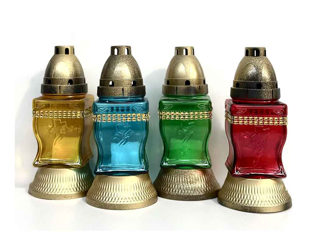 Лампадка Скло Каміння мікс 19см (15шт/уп) 300 ТМ BISPOL Лампадка Скло Каміння мікс 19см (15шт/уп) 300 ТМ BISPOL