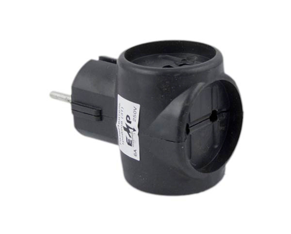 Трійник побутовий без заземлення (чорний) (120шт/уп) Трійник побутовий без заземлення (чорний) (120шт/уп)