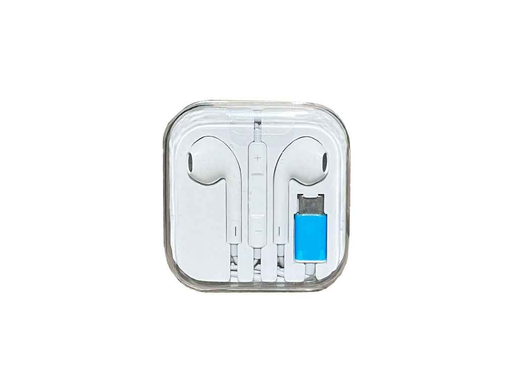 Навушники вкладиші з мікрофоном білі Type-C ТМ KMT Навушники вкладиші з мікрофоном білі Type-C ТМ KMT