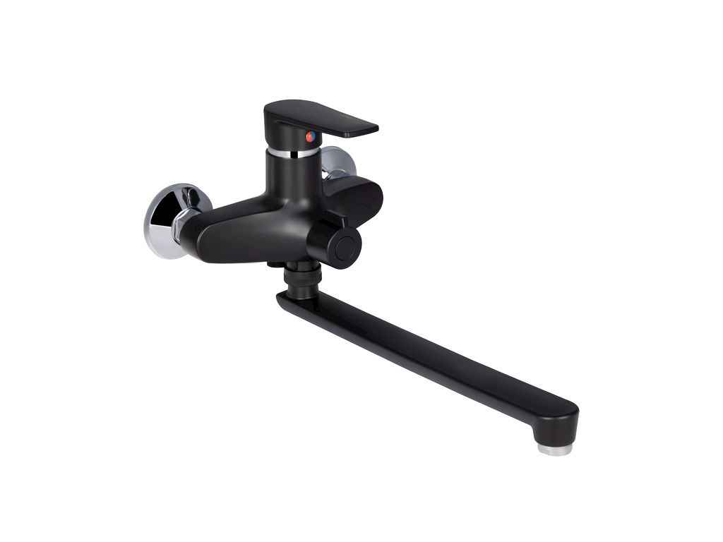 Змішувач Настінний чорний для ванни 35B 005 (k35) з довгим поворотним виливом BRIN35B005 ТМ Brinex Змішувач Настінний чорний для ванни 35B 005 (k35) з довгим поворотним виливом BRIN35B005 ТМ Brinex