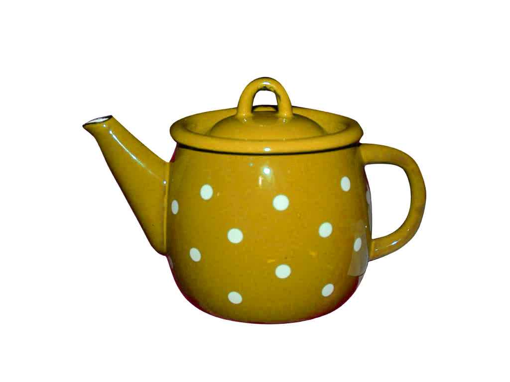 Чайник емальований 1,0л/4 Гірчична полька з полою руч. (I27071/4 ТМ IDILIA Чайник емальований 1,0л/4 Гірчична полька з полою руч. (I27071/4 ТМ IDILIA