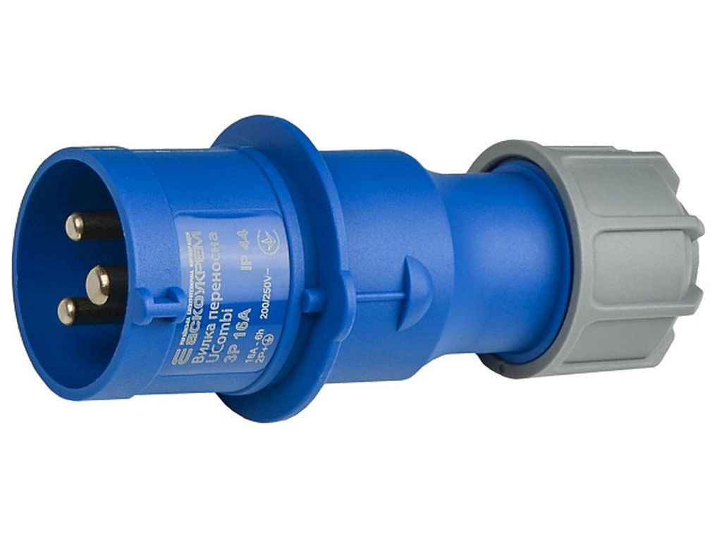 Вилка переносна серії UCombi 3P 16А IP 44 ТМ АСКО Вилка переносна серії UCombi 3P 16А IP 44 ТМ АСКО