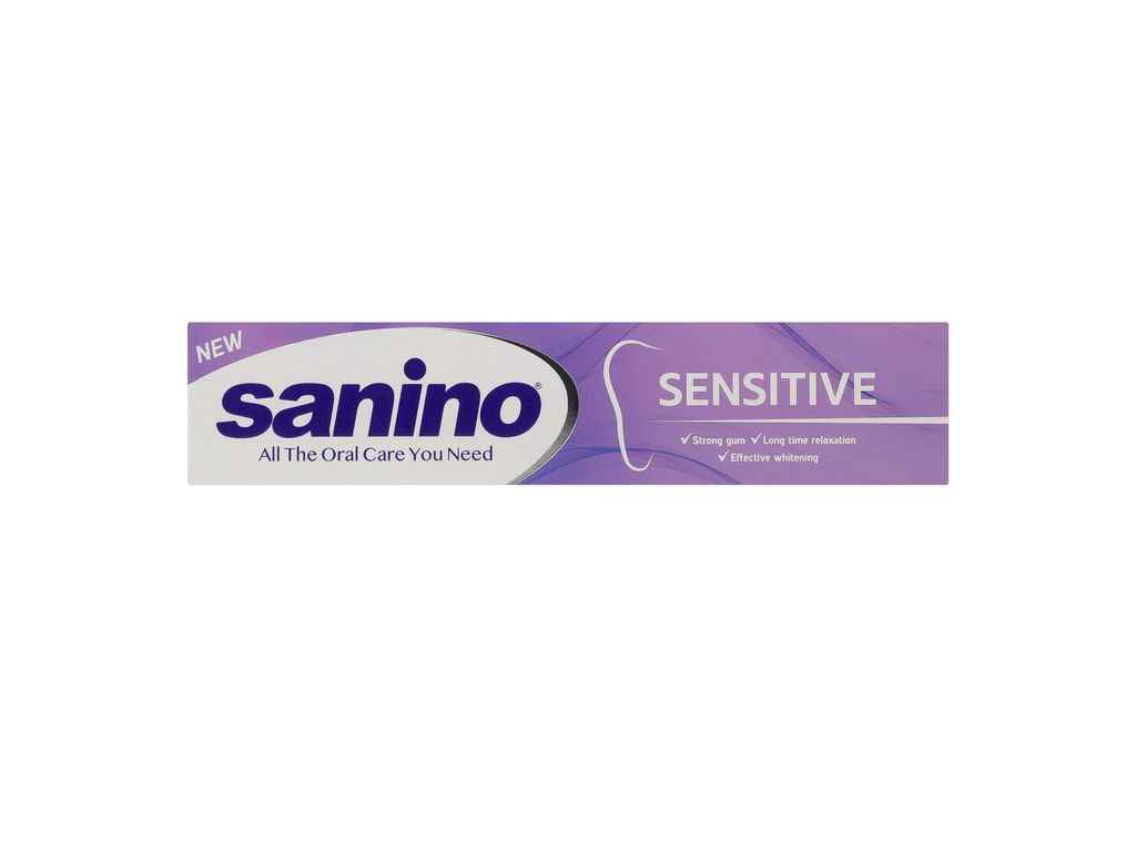 Зубна паста 75мл Sensitive Захист для чутливих зубів ТМ SANINO Зубна паста 75мл Sensitive Захист для чутливих зубів ТМ SANINO