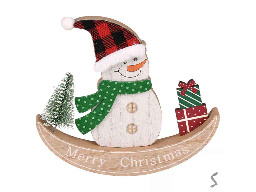 Декор новорічний 14*16см Snowman R33787 ТМ STENSON Декор новорічний 14*16см Snowman R33787 ТМ STENSON