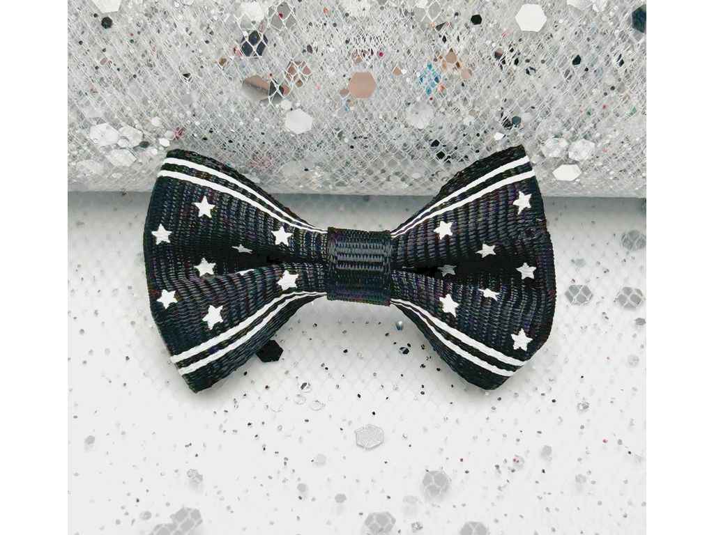 Подарункові бантики 3,5*2см чорний 10пр з принтом Зірки арт.БХ-222 ТМ КИТАЙ Подарункові бантики 3,5*2см чорний 10пр з принтом Зірки арт.БХ-222 ТМ КИТАЙ