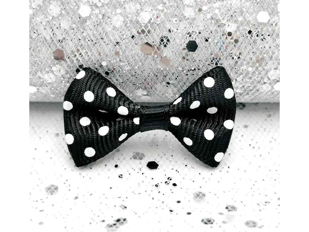 Подарункові бантики 3,5*2см чорний 10пр з принтом Крапинка арт.БХ-231 ТМ КИТАЙ Подарункові бантики 3,5*2см чорний 10пр з принтом Крапинка арт.БХ-231 ТМ КИТАЙ