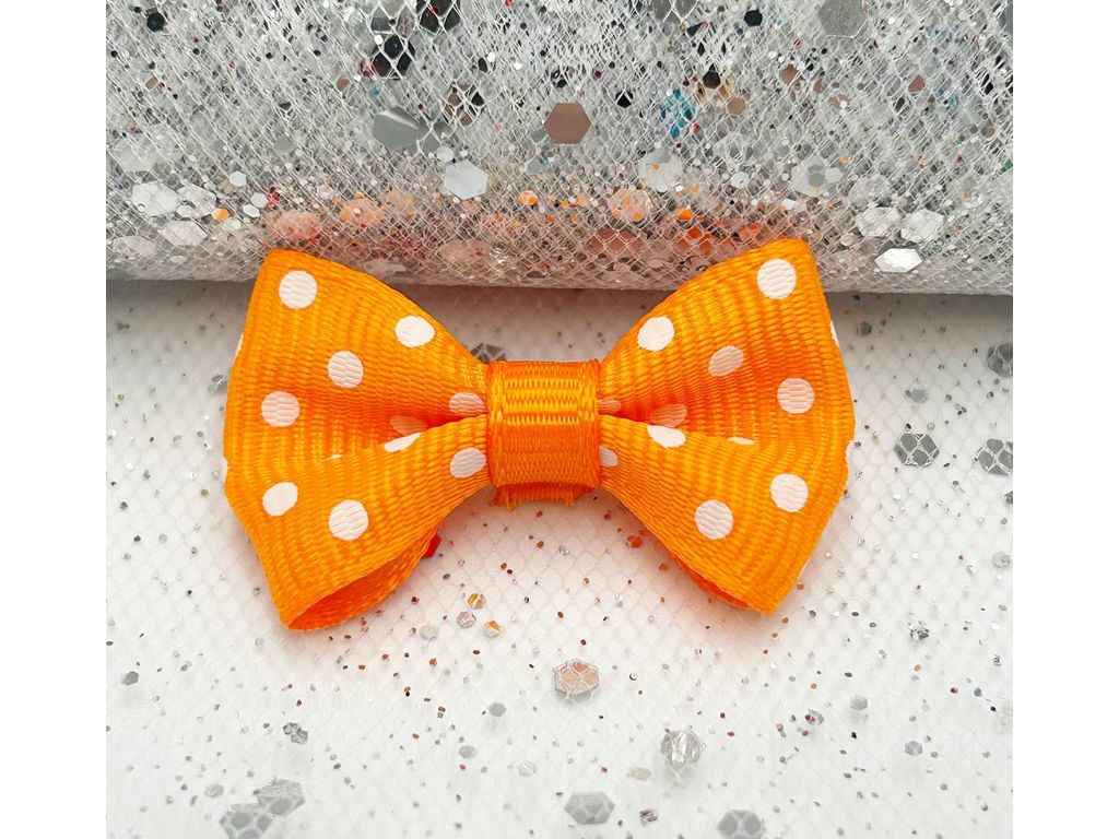 Подарункові бантики 3,5*2см помаранчевий 10пр з принтом Крапинка арт.БХ-228 ТМ КИТАЙ Подарункові бантики 3,5*2см помаранчевий 10пр з принтом Крапинка арт.БХ-228 ТМ КИТАЙ