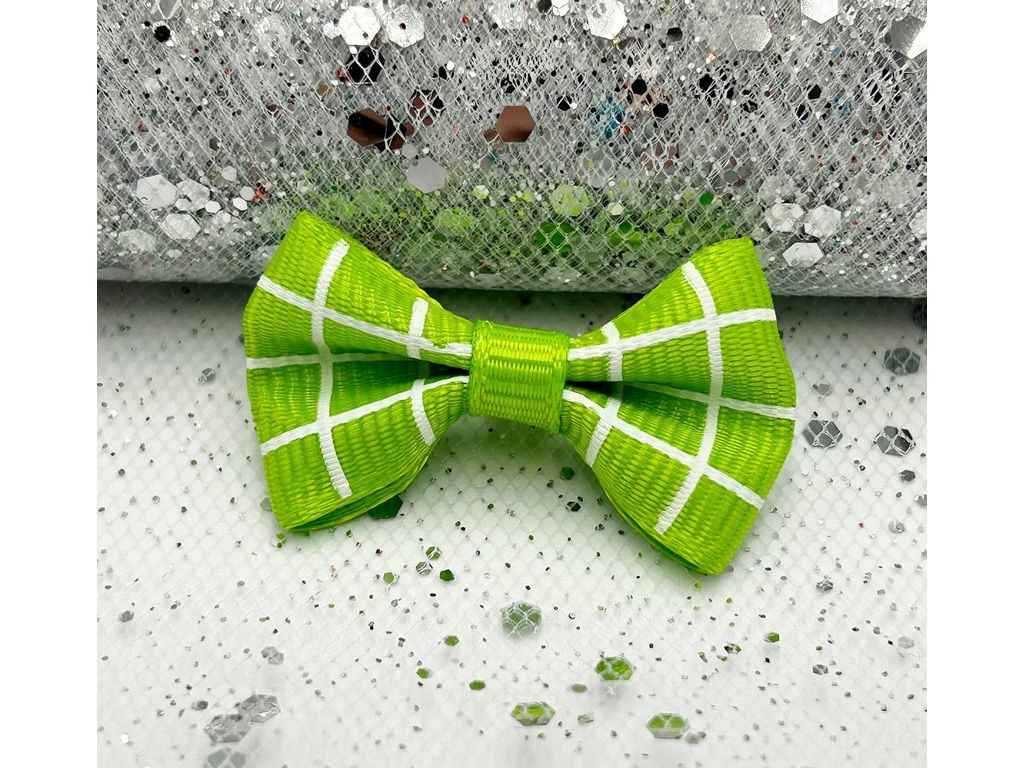 Подарункові бантики 3,5*2см салатовий 10пр з принтом Клітка арт.БХ-234 ТМ КИТАЙ Подарункові бантики 3,5*2см салатовий 10пр з принтом Клітка арт.БХ-234 ТМ КИТАЙ