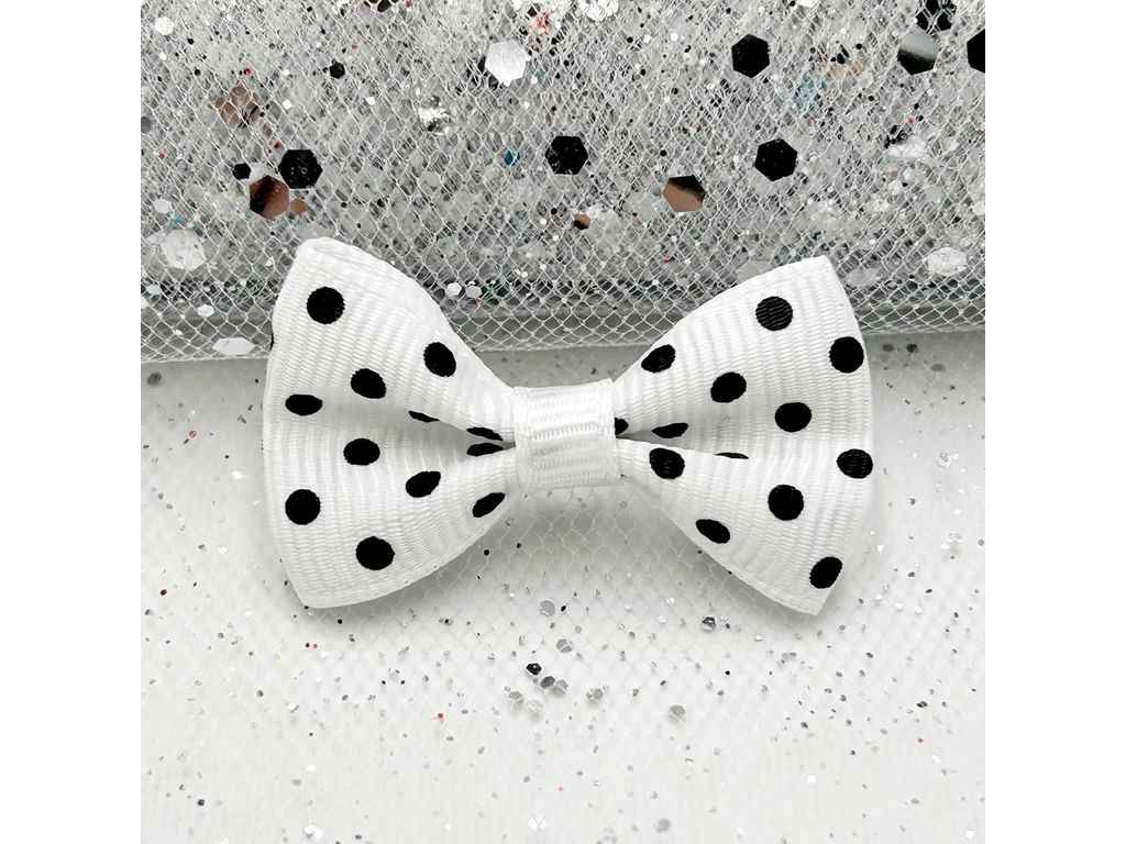 Подарункові бантики 3,5*2см білий 10пр з принтом Крапинка арт.БХ-238 ТМ КИТАЙ Подарункові бантики 3,5*2см білий 10пр з принтом Крапинка арт.БХ-238 ТМ КИТАЙ
