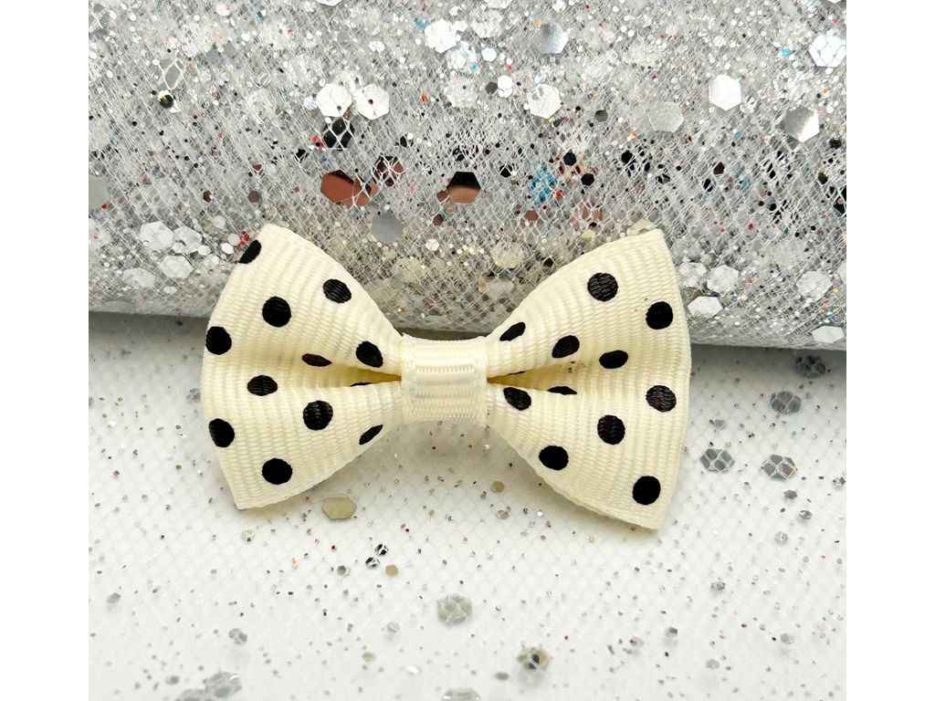 Подарункові бантики 3,5*2см кремовий 10пр з принтом Крапинка арт.БХ-230 ТМ КИТАЙ Подарункові бантики 3,5*2см кремовий 10пр з принтом Крапинка арт.БХ-230 ТМ КИТАЙ