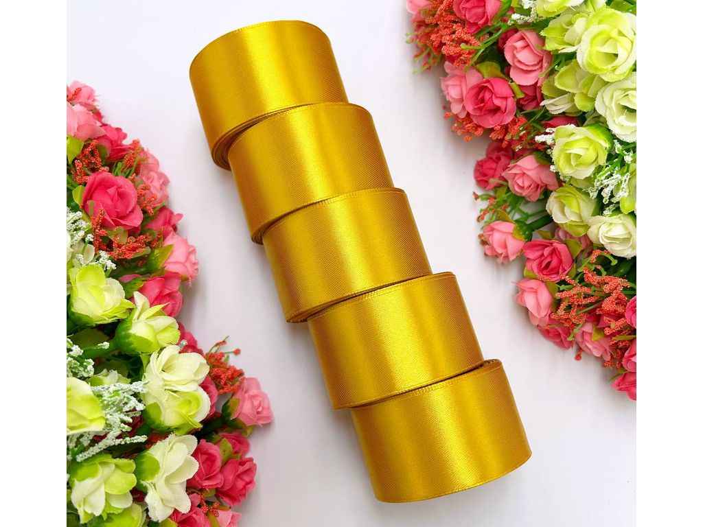 Стрічка атласна 4см * 23м золото арт.АБ-407 ТМ КИТАЙ Стрічка атласна 4см * 23м золото арт.АБ-407 ТМ КИТАЙ