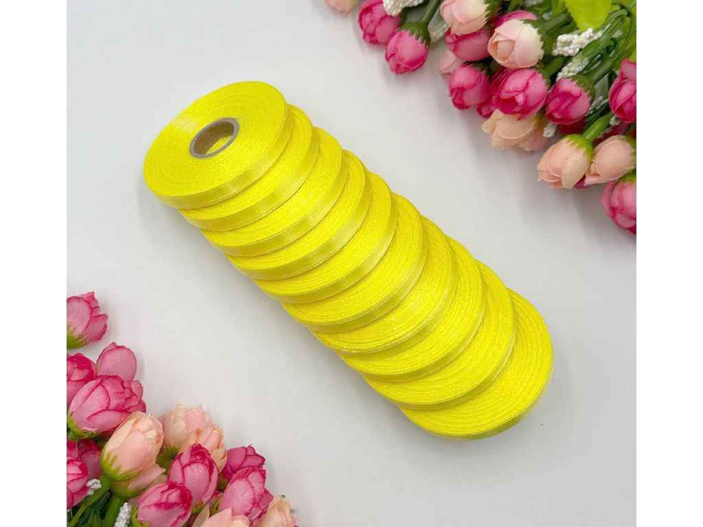 Стрічка атласна 0,6см * 23м світло-жовтий арт.АБ-643 ТМ КИТАЙ Стрічка атласна 0,6см * 23м світло-жовтий арт.АБ-643 ТМ КИТАЙ