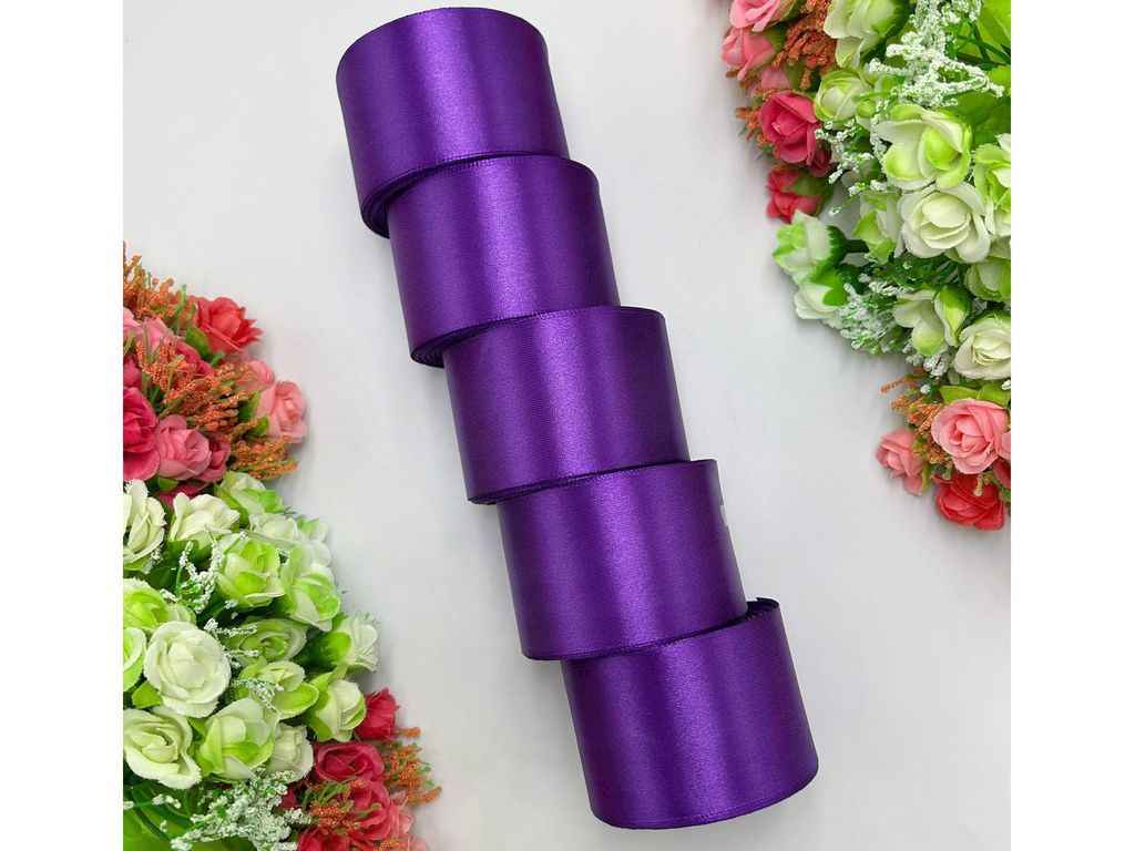 Стрічка атласна 5см * 23м фіолетовий арт.АБ-512 ТМ КИТАЙ Стрічка атласна 5см * 23м фіолетовий арт.АБ-512 ТМ КИТАЙ