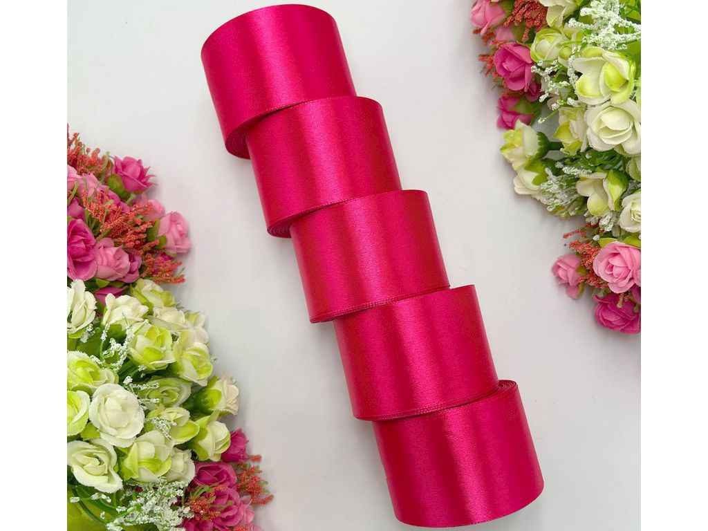 Стрічка атласна 5см * 23м малиновий неон арт.АБ-530 ТМ КИТАЙ Стрічка атласна 5см * 23м малиновий неон арт.АБ-530 ТМ КИТАЙ