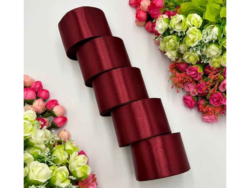 Стрічка атласна 5см * 23м бордовий арт.АБ-524 ТМ КИТАЙ Стрічка атласна 5см * 23м бордовий арт.АБ-524 ТМ КИТАЙ