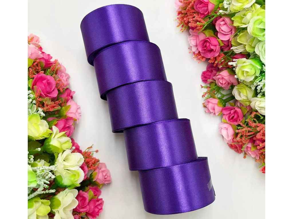 Стрічка атласна 4см * 23м фіолетовий арт.АБ-412 ТМ КИТАЙ Стрічка атласна 4см * 23м фіолетовий арт.АБ-412 ТМ КИТАЙ