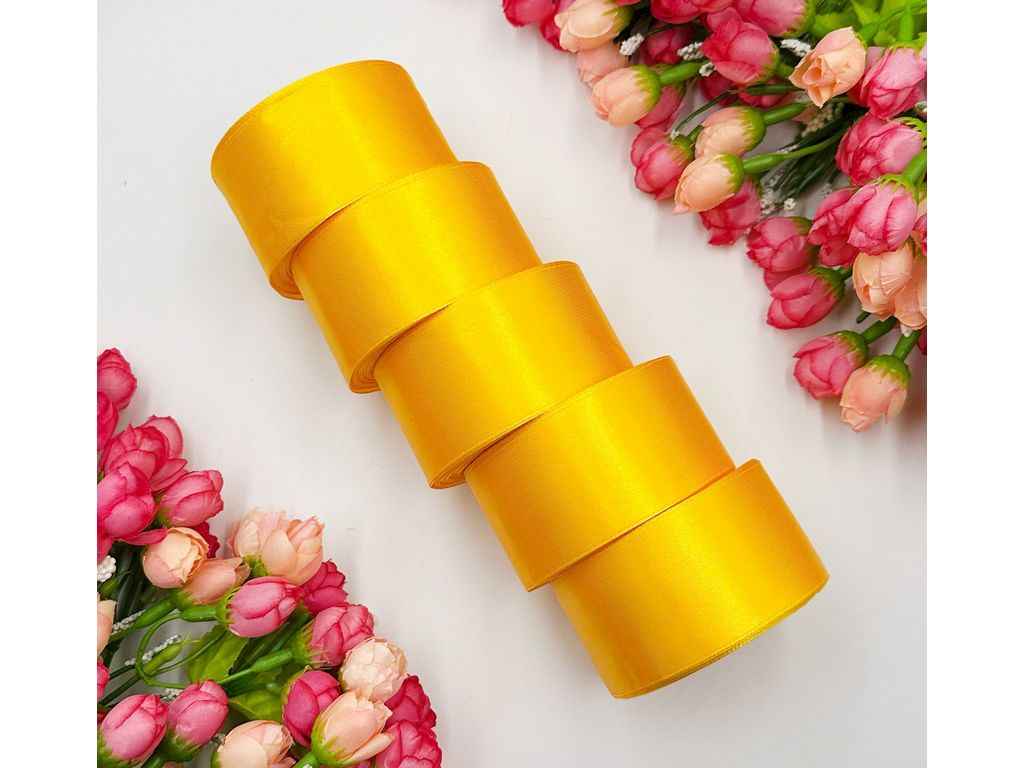 Стрічка атласна 4см * 23м теплий жовтий арт.АБ-440 ТМ КИТАЙ Стрічка атласна 4см * 23м теплий жовтий арт.АБ-440 ТМ КИТАЙ