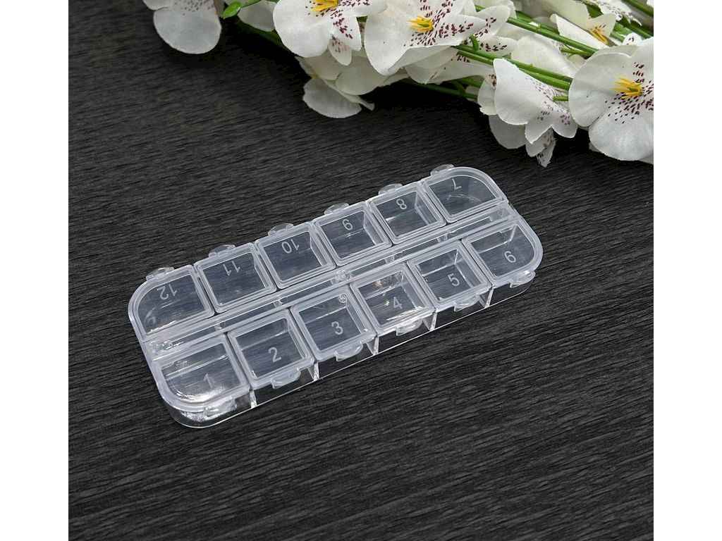 Органайзер для бісеру , намистин, дрібниць 13*5*1,1см 12 комірок (.к_Бокс-26) ТМКИТАЙ Органайзер для бісеру , намистин, дрібниць 13*5*1,1см 12 комірок (.к_Бокс-26) ТМКИТАЙ